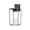 Z-Lite Sheridan 1 Light Outdoor Wall Sconce, Black & White Opal 595M-BK - alternate 1